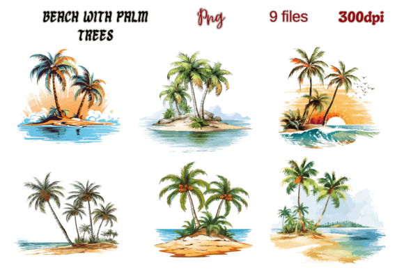 Download Beach with Palm Trees Sublimation - Palm trees Collection