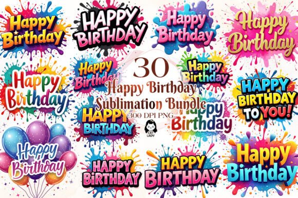 Download Happy Birthday Sublimation Bundle - Bundle Collection