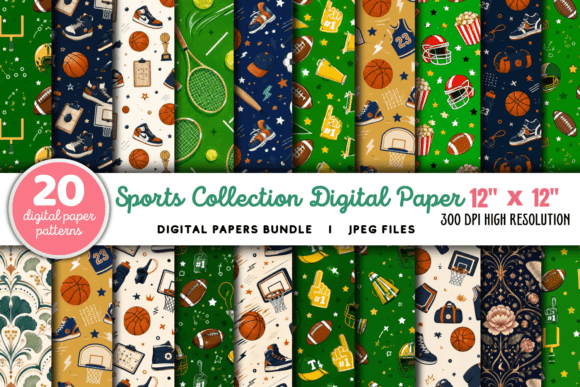 Download Sports Collection Digital Paper Bundle - Bundle Collection