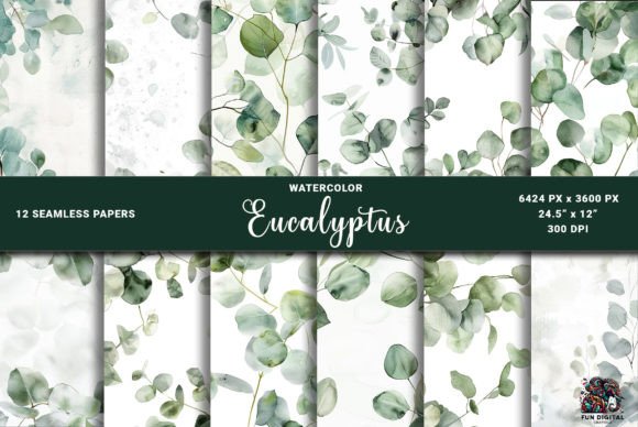 Download Seamless Eucalyptus Soft Green Papers - Premium Bundle