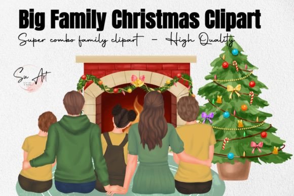 Download Big Christmas Family Clipart Xmas Bundle - Bundle Collection