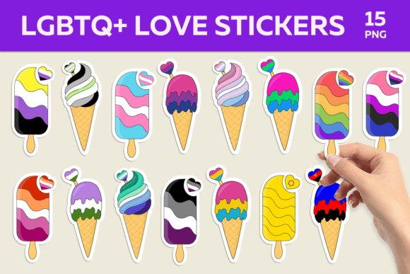 Download Pride Stickers Bundle, LGBTQ Pride Flag - Bundle Collection
