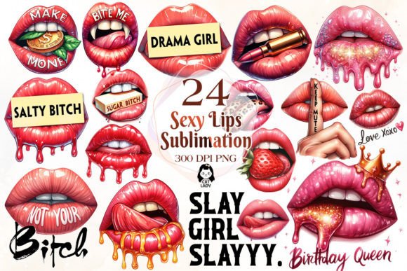 Download Sexy Lip Sublimation Clipart Bundle - Bundle Collection