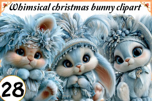 Download Whimsical Christmas Bunny Clipart Bundle - Bundle Collection