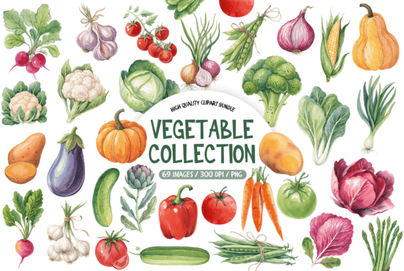 Download Vegetable Collection Clipart Bundle - Bundle Collection