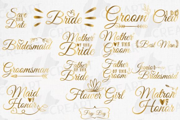 Download Golden Bridal Crew Party Bundle Graphic - Bundle Collection