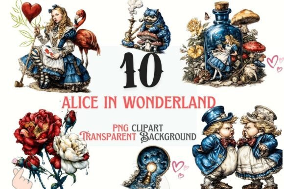Download Alice Wonderland Bundle 10 PNG Set - Bundle Collection