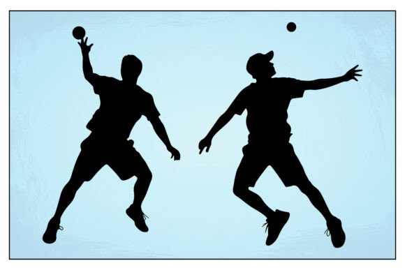 Download Pickleball Players Silhouette Isolated - Isolated Collection
