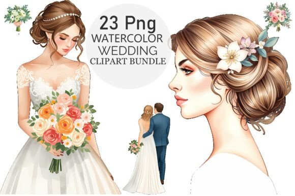 Download Watercolor Bridal Clipart Bundle - Bundle Collection