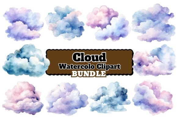 Download Watercolor Clouds PNG Clipart Bundle - Bundle Collection