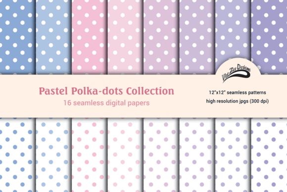 Download Pastel Polka Dots Digital Paper Bundle - Bundle Collection