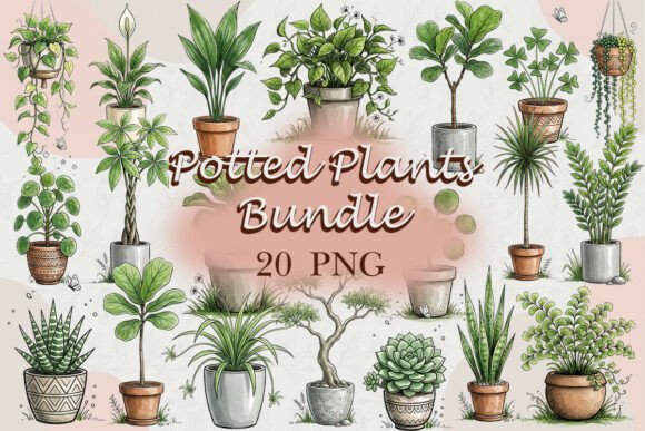 Download Potted Plants Bundle PNG - Bundle Collection