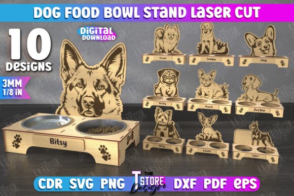 Download Dog Food Bowl Stand Bundle | CNC File - Bundle Collection
