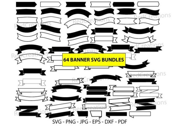 Download 64 Banner, Banner Svg Bundle,Text Ribbon - Bundle Collection