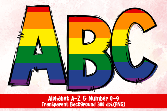 Download Pride Rainbow Flag Doodle Alphabet PNG - Pride rainbow Collection