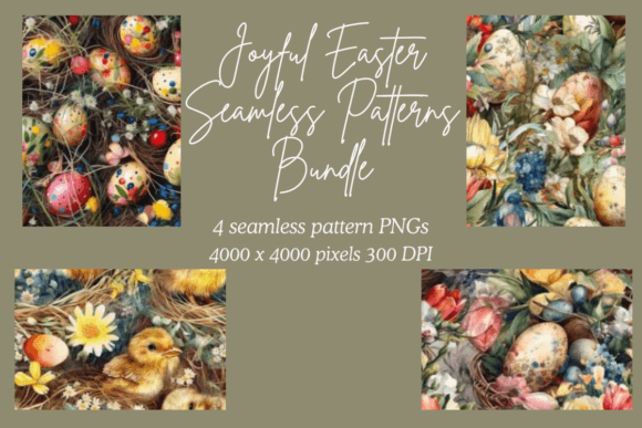 Download Joyful Easter Seamless Patterns Bundle - Bundle Collection