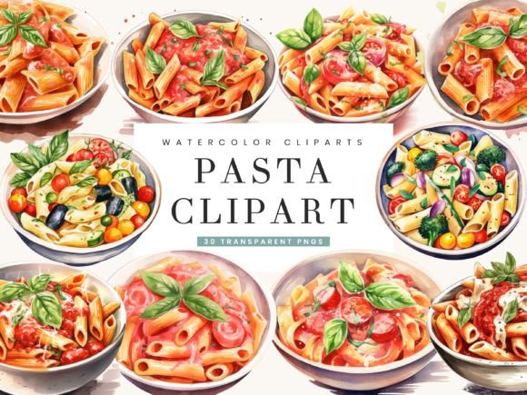 Download Watercolor Pasta Clipart Bundle - Bundle Collection
