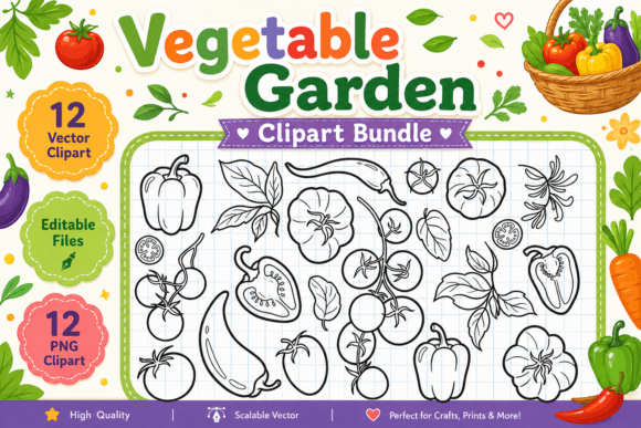 Download Vegetable Garden Clipart Bundle - Bundle Collection