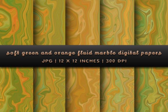 Download Soft Green and Orange Fluid Marble - Premium Resources