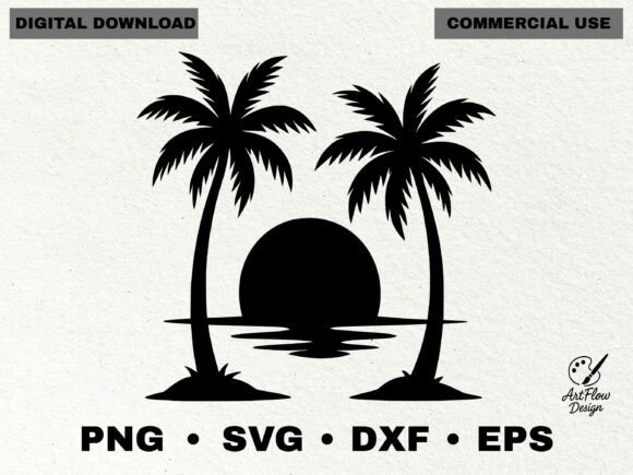 Download Tropical Sunset Palm Trees Silhouette - Palm trees Collection