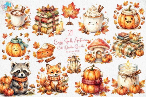 Download Cozy Fall Autumn Cute Doodle Bundle PNG - Bundle Collection