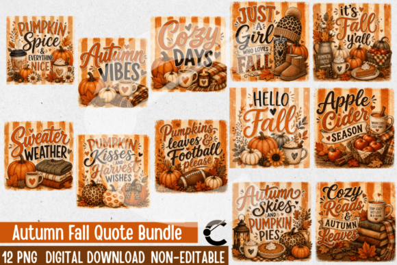 Download Autumn Fall Cute Quotes Bundle - Bundle Collection